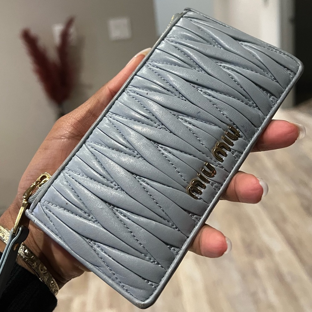 Miu Miu Matelassé Nappa Leather Zipper